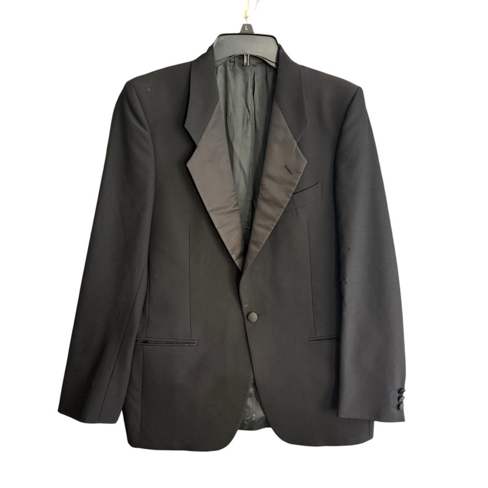 VINTAGE MANI BY GIORGIO ARMANI BLACK SINGLE BREASTED TUXEDO JACKET ONLY. SZ 38R